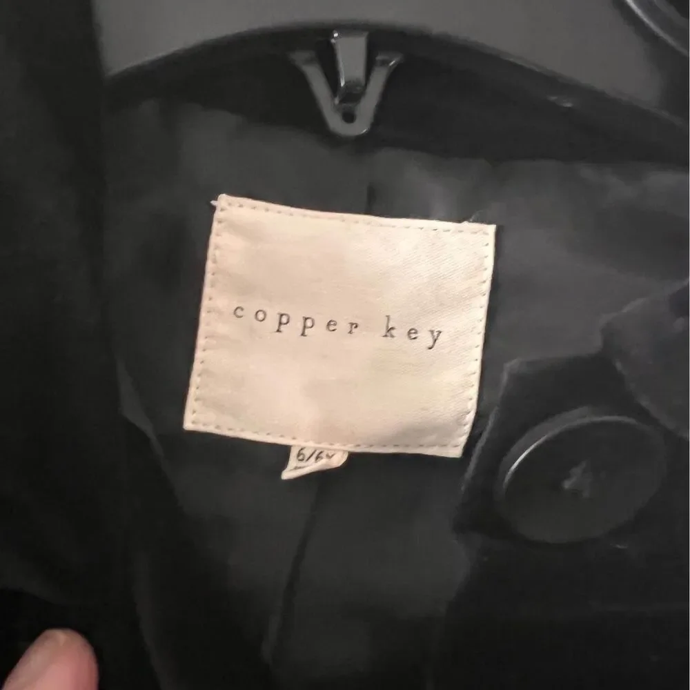 Copper Key Girls 6X Black Velvet Peacoat Holiday Dress Coat NWT (1)
